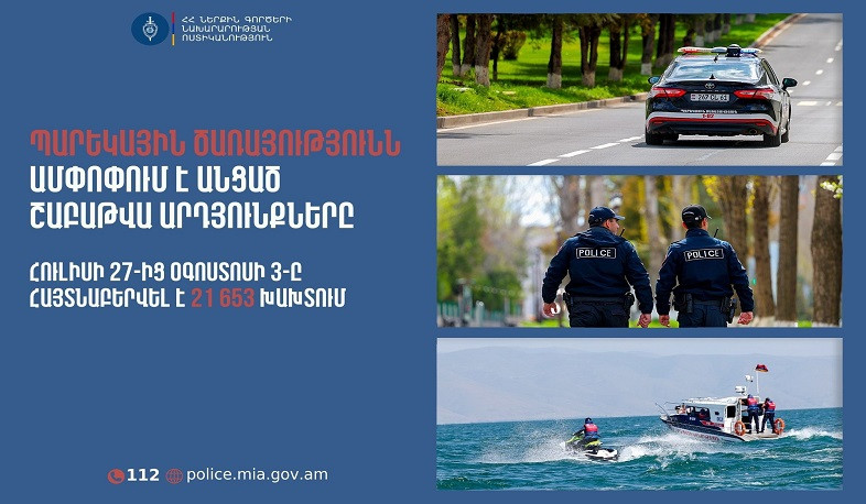 Մեկ շաբաթում Հայաստանում արձանագրվել է ճանապարհային երթևեկության կանոնների ավելի քան 21 հազար խախտում