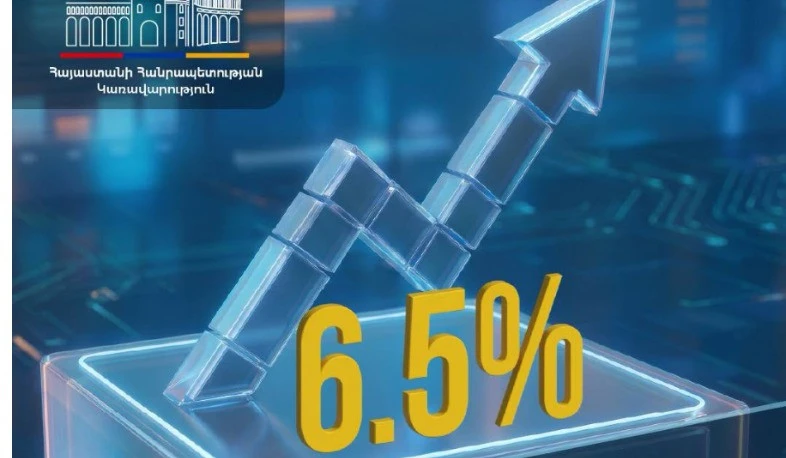 Հուլիսին Հայաստանում գրանցվել է  6.5 տոկոս տնտեսական ակտիվության աճ